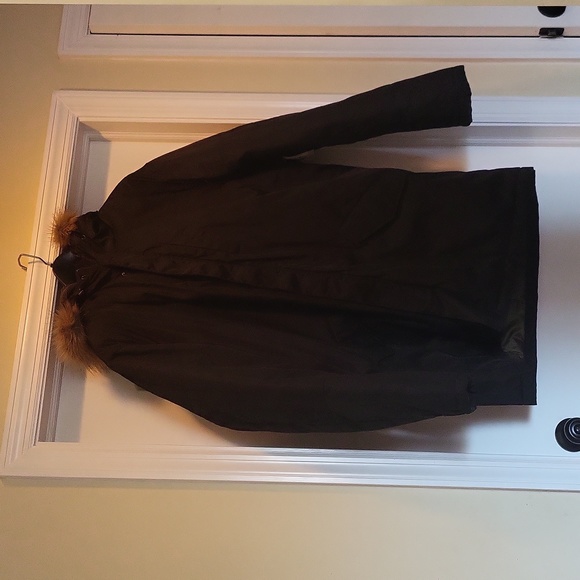 Men's XXL Old Navy Winter Coat Black with Faux Fur - Picture 2 of 4